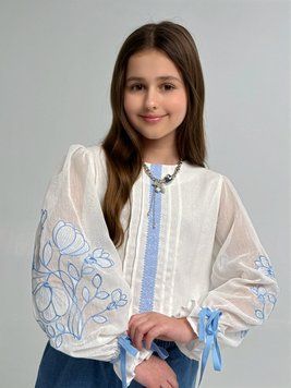 Блуза &laquo;Мальва&raquo; (Блакитний) OD-001-1 фото