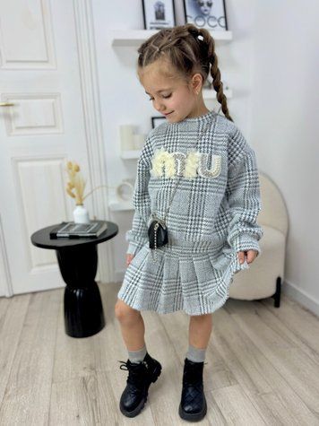 Теплий костюм 2в1 (Сірий / клітинка) OD-056-1 фото